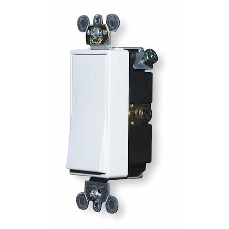 Leviton Wall Switch, 3-Way, 120/277V, 15A, Wht, Rockr 5693-2W