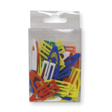 Zoro Select Paper Clip, 1 1/2In, Asrt, Plstc, PK50 2WFU8