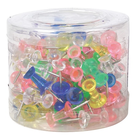 Zoro Select Pushpin, 3/8 Pt, Transprt Asrt, PK100  2WFW8