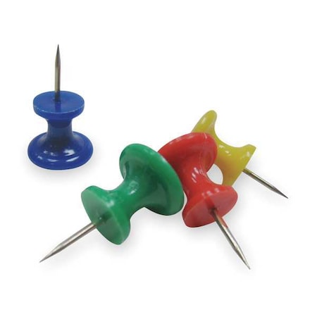 Zoro Select Pushpin, 3/8 Point, Asrt, PK100 2WFW7