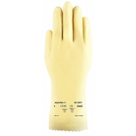 Ansell AlphaTec Chemical Resistant Gloves, Natural Rubber Latex, Neoprene, 12 in L, 13 mil, Beige, 7, 1 PR 88-390
