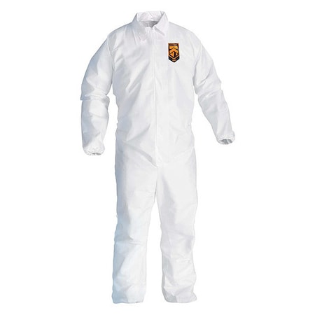 KLEENGUARD Coveralls, 25 PK, White, KleenGuard(TM) A40, Zipper 44314