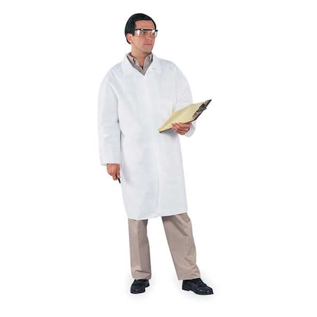 Kleenguard KleenGuard A40 Disposable Lab Coat, Microporous Film Laminate, Snaps Closure, White, XL, 30 PK 44454