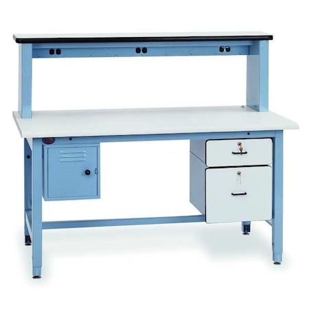 Pro-Line Bolted Workbench with Riser, ESD Laminate, 72 in W, 30 in to 36 in Height, 5,000 lb, Straight TSHD7236ESD-L14
