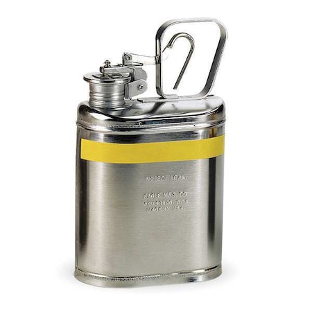 Eagle Mfg Type 1 Safety Can, Stainless Steel, 1 gal, For Use With Flammables, 1.625 in Mouth Opening, Silver 1301