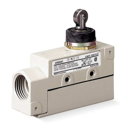 Omron Limit Switch, Plunger, Roller, SPDT, 15A at 480V AC, Actuator Location: Top ZE-N22-2S