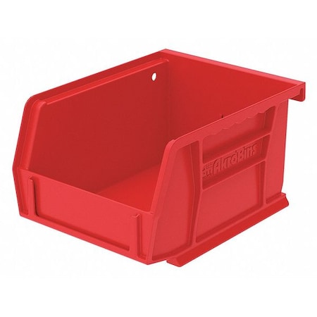 Akro-Mils Hang & Stack Storage Bin, Plastic, Red, 3 in H, 4 1/8 in W, 5 3/8 in L 30210RED