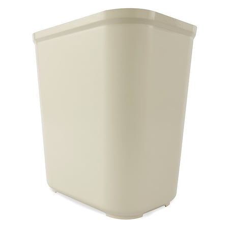 RUBBERMAID COMMERCIAL 7 gal Rectangular Trash Can, Beige, 10 1/2 in Dia, None, Thermoset Polyester FG254300BEIG