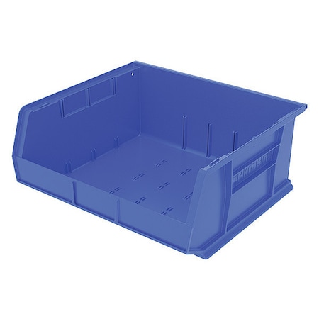 AKRO-MILS 75 lb Hang & Stack Storage Bin, Plastic, 16 1/2 in W, 7 in H, Blue, 14 3/4 in L 30250BLUE