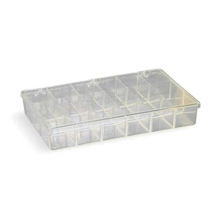 Flambeau Compartment Box with 18 compartments, Plastic, 1 13/16 in H x 6-3/16 in W 6666KC