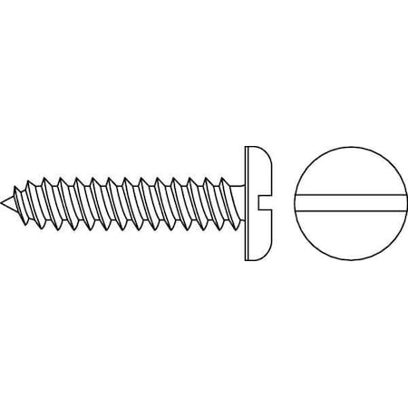 Zoro Select Sheet Metal Screw, #6 x 1/4 in, Zinc Plated Steel Pan Head Slotted Drive, 100 PK SMSPI0-600250-100P