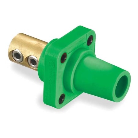 Hubbell Wiring Device-Kellems Receptacle, Female, Green, 4-4/0, Taper HBLFRGN
