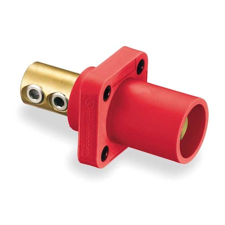 HUBBELL Receptacle, Double Set Screw, Red HBLMRR