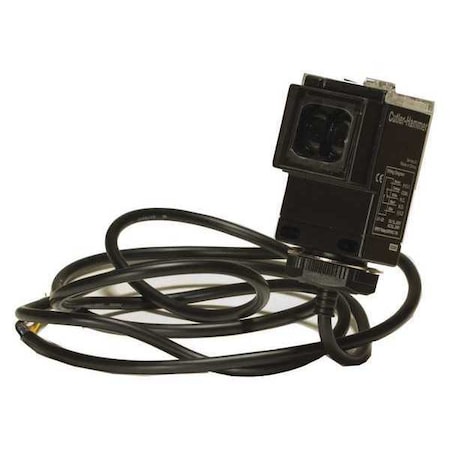 Eaton Diffuse Photoelectric Sensor, Bare Wire, Right Angle, Rectangular, Selectable Light On/Dark On, NPN and PNP 1351E-6517