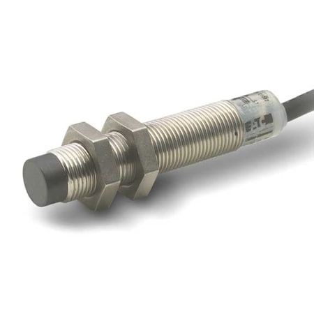 Eaton Cylindrical, Inductive Proximity Sensor, 12 mm Dia., Stainless Steel, 2 m, Bare Wire, 3 Wires, Unshielded E57-12LE10-C