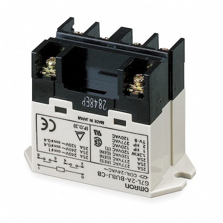 OMRON Enclosed Power Relay, Surface (Top Flange) Mounted, DPST-NO, 200/240V AC, 6 Pins, 2 Poles G7L-2A-BUBJ-CB-AC200/240