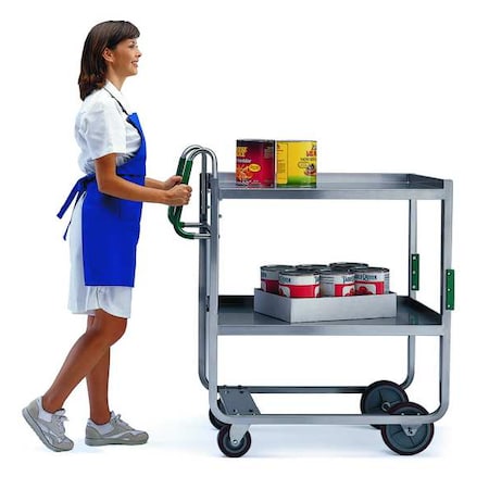 Lakeside Stainless Steel Ergo-One Series 2-Shelf Cart;1,000 lb Capacity, 21"x33" 7120