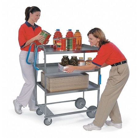 Lakeside Stainless Steel Ergo-One Series 3-Shelf Cart; 700 lb Capacity, 18"x27" 7015