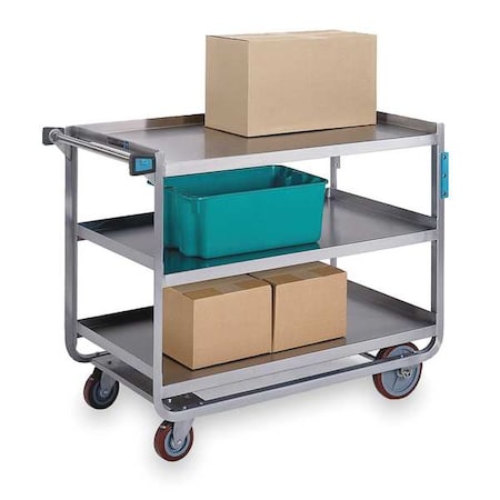 Lakeside Stainless Steel Utility Cart; 1,000 Lb Capacity, 3 Shelf, 24"x42" 954