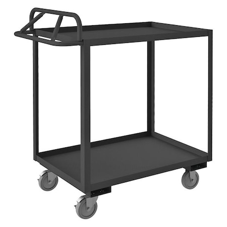 Zoro Select Utility Cart with Lipped Metal Shelves, Steel, 1,200 lb Load Capacity, 2 Shelves, 39 in L, 41 in H RSCE-243648-2-95