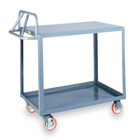 Little Giant Raised Handle Utility Cart, 12 ga. Steel, 1200 lb Load Capacity, 53 1/2 in L, 24 in W, 42 in H ERLG2448BRK