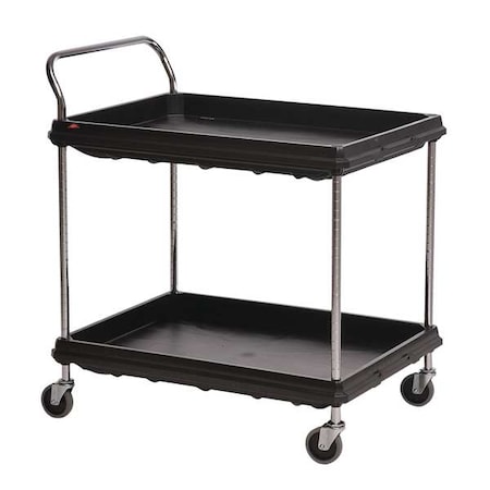 Metro Utility Cart with Deep Lipped Plastic Shelves, Polymer, 400 lb Load Capacity, 2 Shelves, 27 in W BC2636-2DBL