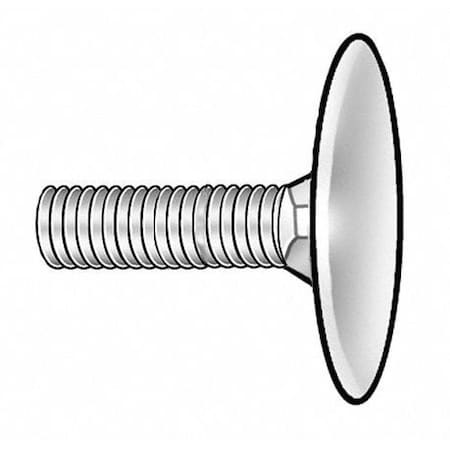 Zoro Select Elevator Bolt, 3/8"-16 Thrd Sz, 2 in L, Low Carbon Steel, Zinc Finish, 50 PK 405230-PG