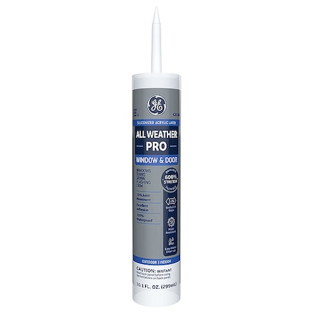Ge Acrylic Latex Sealant, 10 oz, Cartridge, Clear, Acrylic Latex Base, MAX FLEX 2863819
