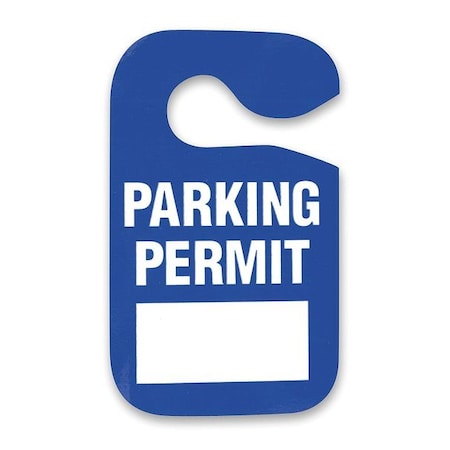 Zoro Select Parking Permit, Blue, W 3 In, PK5 2XKE6