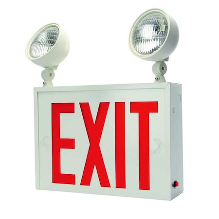 LITHONIA LIGHTING ACUITY LITHONIA Steel LED Exit Sign with Emergency Lights LHXNY W 1 R