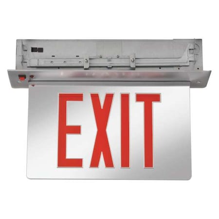 Lithonia Lighting Exit Sign, Silver, 2 Face(s), LED, Recessed Mount, Nickel Cadmium EDGR 2 RMR EL
