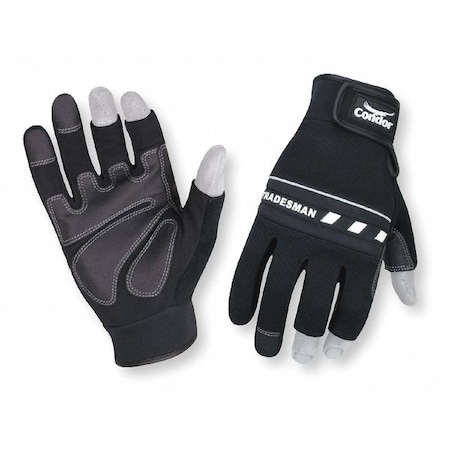 Zoro Select Mechanics Gloves, Clarino/PVC Grip/Wear Panels Palm, 2XL, Black 2XRW6