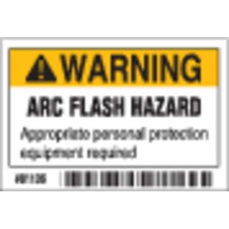 Brady Arc Flash Protection Label, 2 In. H, PK10, 81106 81106