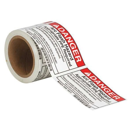 Brady Arc Flash Protection Label, PK100, 52020 52020