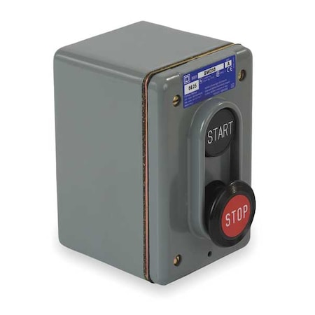 Square D Push Bttn Cntrl Statn, 2NO/1NC, Start/Stop 9001BW250
