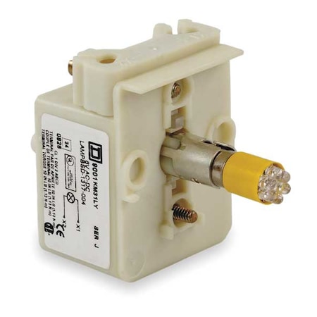 Schneider Electric Lamp Module, 30mm, 120VAC/VDC, Yellow, LED 9001KM38LY