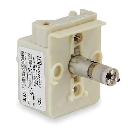 Schneider Electric Lamp Module, 30mm, 24-28AC/DC, White, LED 9001KM35LW