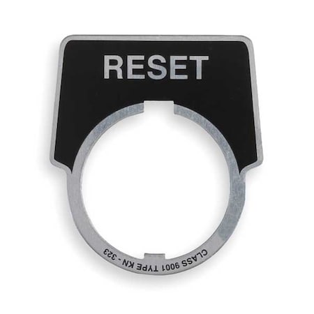 Schneider Electric Legend Plate, Reset, White/Black 9001KN323