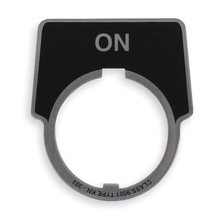 Schneider Electric Legend Plate, Half Round, On, White/Black 9001KN303