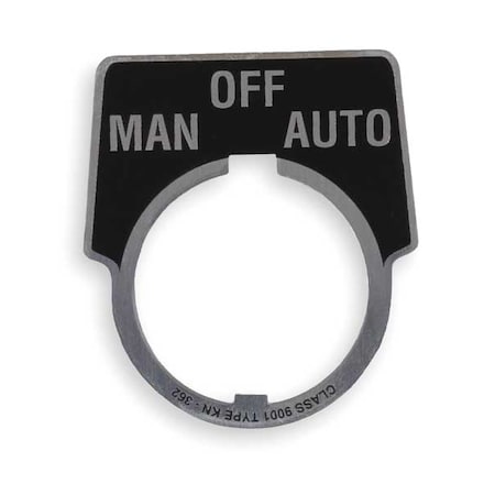 Schneider Electric Legend Plate, Man./Off/Auto, White/Black 9001KN362