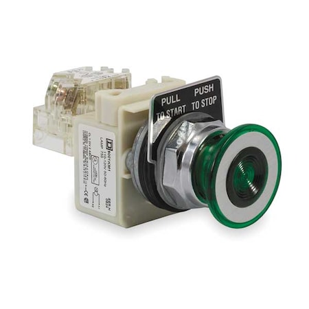Schneider Electric Push Button Operator, 30 mm, SPDT, Green 9001KR9P1GH13