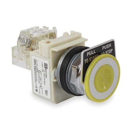 Schneider Electric Illuminated Push Button, 30 mm, 1NO/1NC, Yellow 9001KR9P1YH13