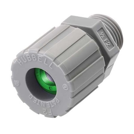 Hubbell Wiring Device-Kellems Liquid Tight Connector, 1/2 in., Green SHC1019CR