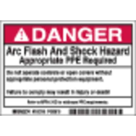 Brady Arc Flash Protection Label, PK100, 102310 102310