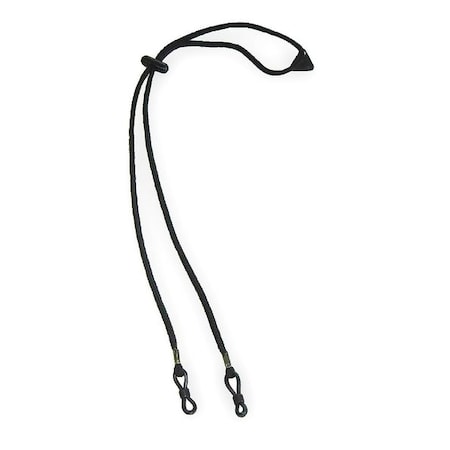Zoro Select Eyewear Rtnr Cord, Bk, Adjst to (14 In) 2YAR9