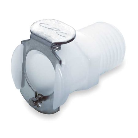Colder Inline Coupler, Acetal, Shut-Off, MNPT PLCD10004