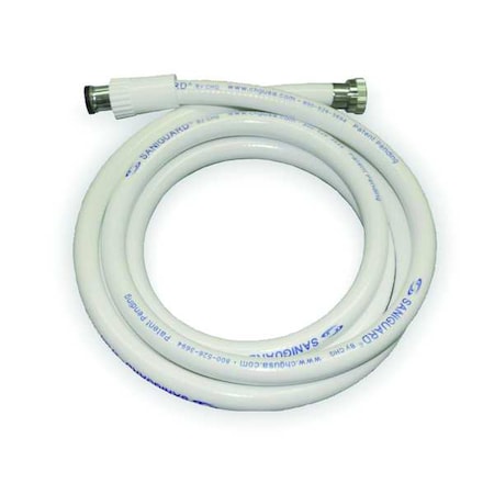 Encore Plumbing Wall Mount, Shower Hose, White Vinyl SS15-Y010-72