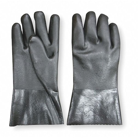 Zoro Select Chemical Resistant Gloves, PVC, 12 in L, Not Applicable, Black, M, 1 PR 2YEP7