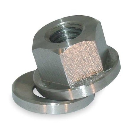 Te-Co Spherical Flange Nut, 1/4"-20, 18-8 Stainless Steel, 18-8, Plain, 1/2 in Hex Wd, 7/32 in Hex Ht 41921