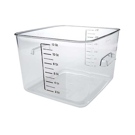 Rubbermaid Commercial Square Storage Container, 12 qt, Clear FG631200CLR